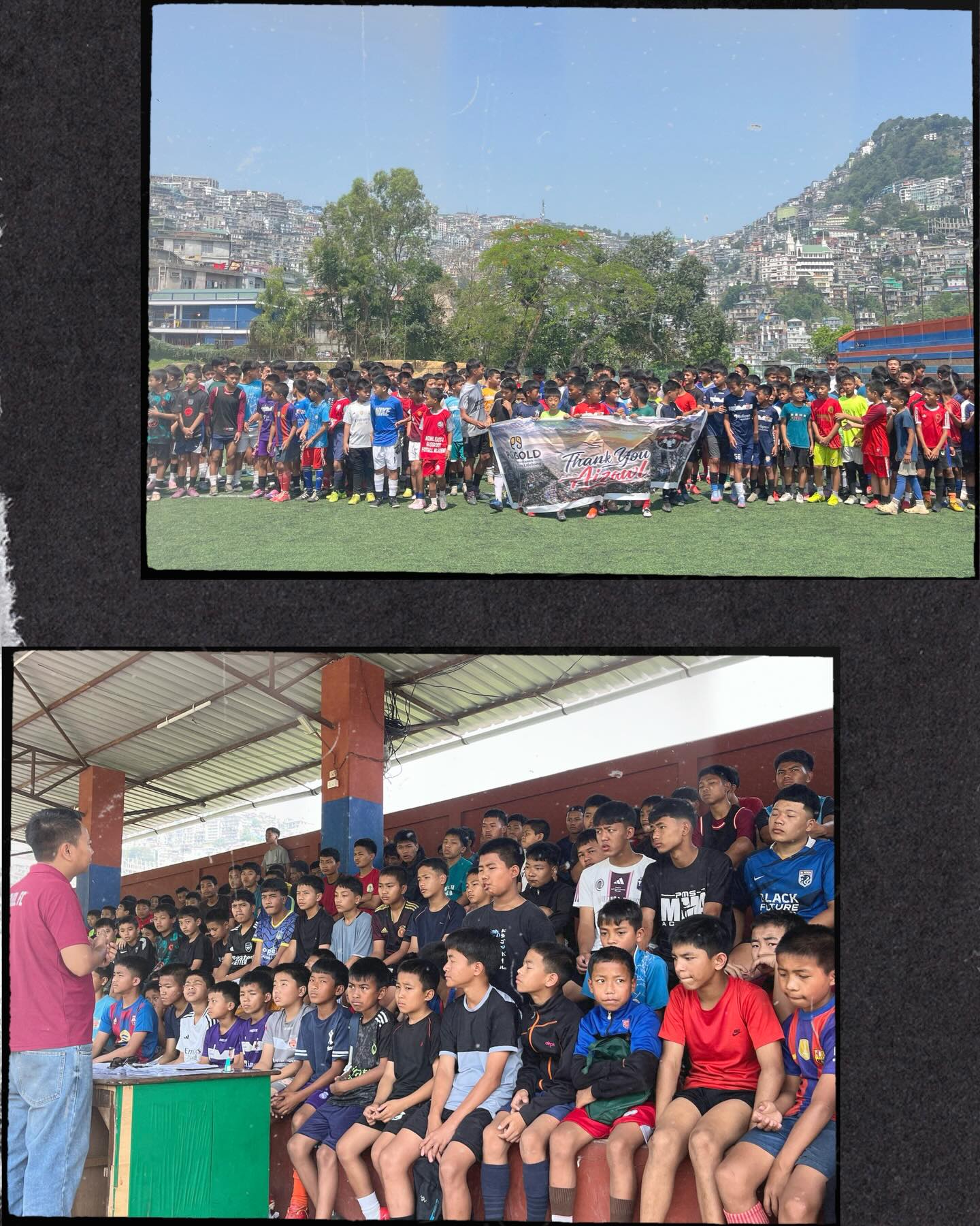 Group photo at Lenruol Football Academy Aizawl trials close